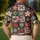 Poinsettia Snowflake Quilt Motifs for Festive Golf Outings and Winter Holidays Women Men's Polo Shirt - 5