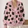 Black Cat Faces and Pink Hearts for Cozy Autumn Days, Casual Weekends, and Travel All-over Print Knitted Cardigan - 2