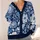 Navy Blue Baroque Florals for Elegant Spring Layering and Everyday Sophisticated Style All-over Print Knitted Cardigan - 4