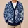 Navy Blue Baroque Florals for Elegant Spring Layering and Everyday Sophisticated Style All-over Print Knitted Cardigan - 6