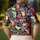 Black Monstera Leaves And Colorful Tropical Cocktails For Resort Golf Vacation Style Men's Polo Shirt - 5