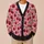 Pink Cherry Skull Botanical Motifs for Autumn Layering and Vacation Style Women All-over Print Knitted Cardigan - 6