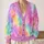 Pastel Tie Dye Layers for Spring Vacation Dates and Everyday Colorful Styling All-over Print Knitted Cardigan - 2