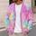 Pastel Tie Dye Layers for Spring Vacation Dates and Everyday Colorful Styling All-over Print Knitted Cardigan - 5