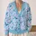 Pink Citrus, Candy Canes And Blue Leaves For Whimsical Seasonal Everyday Style For Women All-over Print Knitted Cardigan - 2