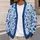Blue Botanical Foliage for Everyday Layering and Relaxed Casual Style for Women All Season All-over Print Knitted Cardigan - 5