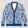 Blue Botanical Foliage for Everyday Layering and Relaxed Casual Style for Women All Season All-over Print Knitted Cardigan - 1