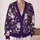 Santa Claus Purple Holiday Scene for Women Christmas Parties and Winter Gift Giving All-over Print Knitted Cardigan - 2