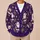 Santa Claus Purple Holiday Scene for Women Christmas Parties and Winter Gift Giving All-over Print Knitted Cardigan - 6