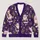Santa Claus Purple Holiday Scene for Women Christmas Parties and Winter Gift Giving All-over Print Knitted Cardigan - 1