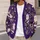 Santa Claus Purple Holiday Scene for Women Christmas Parties and Winter Gift Giving All-over Print Knitted Cardigan - 5