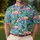 Pink Flamingo Tropical Garden Scene for Golf Days and Summer Travel, Women’s Style Men's Polo Shirt - 4