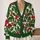Holly Leaves and Red Berries for Cozy Winter Days and Cheerful Seasonal Style All-over Print Knitted Cardigan - 2
