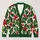 Holly Leaves and Red Berries for Cozy Winter Days and Cheerful Seasonal Style All-over Print Knitted Cardigan - 1