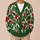 Holly Leaves and Red Berries for Cozy Winter Days and Cheerful Seasonal Style All-over Print Knitted Cardigan - 6