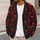 Red Engraved Skull And Chain Motifs For Gothic Streetwear And Halloween Night Out All-over Print Knitted Cardigan - 5