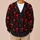 Red Engraved Skull And Chain Motifs For Gothic Streetwear And Halloween Night Out All-over Print Knitted Cardigan - 6