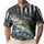 Bass Fishing Flag And Leaping Largemouth Scene For Angling Gifts, Dad, And Lake Days Men's Polo Shirt - 1