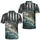 Bass Fishing Flag And Leaping Largemouth Scene For Angling Gifts, Dad, And Lake Days Men's Polo Shirt - 2