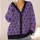 Purple Haunted Mansion Skulls and Cobwebs for Spooky Season and Halloween Party Fans All-over Print Knitted Cardigan - 4