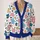 Multicolor Doodle Flowers And Hearts For Colorful Everyday Layering For Women All-over Print Knitted Cardigan - 2