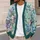 Pastel Wildflower Bouquet in Aqua Tones for Romantic Vacation Layering, Women’s Daily Wear All-over Print Knitted Cardigan - 5