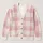 Blush Pink Plaid Checks for Cozy Fall Layering, Feminine Everyday Style for Women All-over Print Knitted Cardigan - 1