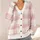Blush Pink Plaid Checks for Cozy Fall Layering, Feminine Everyday Style for Women All-over Print Knitted Cardigan - 4