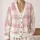 Blush Pink Plaid Checks for Cozy Fall Layering, Feminine Everyday Style for Women All-over Print Knitted Cardigan - 2
