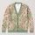 Mint Sage Floral Tea Cup Bow Motif For Cozy Autumn Vacations And Date Nights Women All-over Print Knitted Cardigan - 1