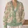 Mint Sage Floral Tea Cup Bow Motif For Cozy Autumn Vacations And Date Nights Women All-over Print Knitted Cardigan - 2