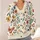 Colorful Butterfly Floral Motifs for Relaxed Everyday Layering and Bohemian Style All-over Print Knitted Cardigan - 4