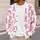 Pink Ribbon Awareness Motifs for Support Events and Everyday Layering for Women and Friends All-over Print Knitted Cardigan - 5