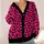 Black Skull And Leopard Spots For Edgy Everyday Layering, Women's Autumn Style Look All-over Print Knitted Cardigan - 4