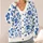 Cobalt Blue Floral Blooms For Everyday Layering And Elegant Fall Outfits For Women All-over Print Knitted Cardigan - 4