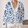 Cobalt Blue Floral Blooms For Everyday Layering And Elegant Fall Outfits For Women All-over Print Knitted Cardigan - 2