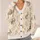 Brown Rabbit Meadow Motifs for Spring Getaways and Casual Layering, Nature Lovers All-over Print Knitted Cardigan - 4