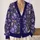 Lavender Floral Botanical Garden for Spring Vacations and Elegant Everyday Layering All-over Print Knitted Cardigan - 2