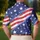 American Flag Stars and Stripes Patriotic Summer Celebration Gift for Women and Veterans Men's Polo Shirt - 5