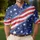 American Flag Stars and Stripes Patriotic Summer Celebration Gift for Women and Veterans Men's Polo Shirt - 4