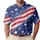 American Flag Stars and Stripes Patriotic Summer Celebration Gift for Women and Veterans Men's Polo Shirt - 1