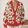 Red Cherry Botanical Motifs for Casual Layering and Weekend Style for Women Everywhere All-over Print Knitted Cardigan - 2