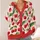Red Cherry Botanical Motifs for Casual Layering and Weekend Style for Women Everywhere All-over Print Knitted Cardigan - 4