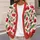Red Cherry Botanical Motifs for Casual Layering and Weekend Style for Women Everywhere All-over Print Knitted Cardigan - 5