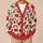 Red Cherry Botanical Motifs for Casual Layering and Weekend Style for Women Everywhere All-over Print Knitted Cardigan - 6