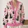 Pink Halloween Cats And Pumpkins For Cozy Autumn Layering Women's Everyday Style Looks All-over Print Knitted Cardigan - 2