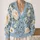 Blue Chrysanthemum Floral Garden Style For Everyday Layering And Weekend Outings All-over Print Knitted Cardigan - 2