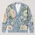 Blue Chrysanthemum Floral Garden Style For Everyday Layering And Weekend Outings All-over Print Knitted Cardigan - 1
