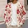 Red Handprint Halloween Style for Autumn Layering, Women's Spooky Casual Wear Look All-over Print Knitted Cardigan - 5