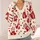 Red Handprint Halloween Style for Autumn Layering, Women's Spooky Casual Wear Look All-over Print Knitted Cardigan - 4